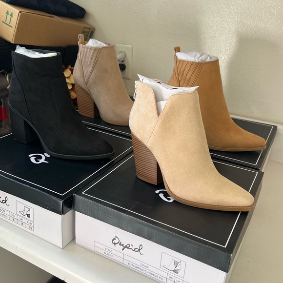 ⚡FINAL SALE! Camel Vegan Suede Western Ankle Boots - Picture 10 of 10